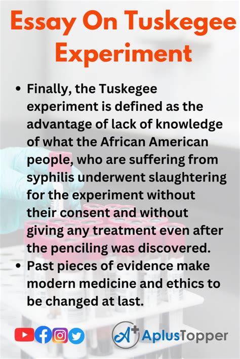 tuskegee experiment essay